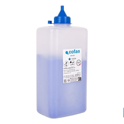 Frasco de polvo azul de trazado Cofan