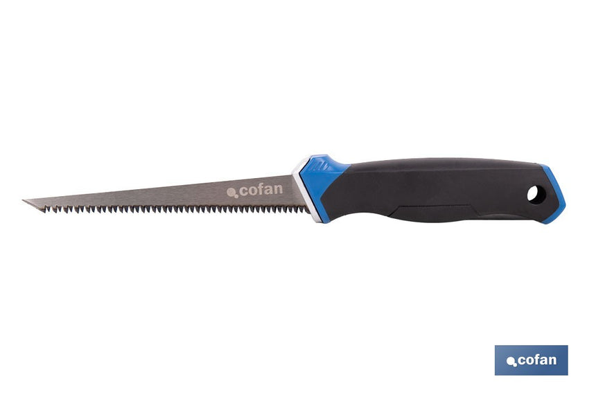 Serrucho para pladur y escayola con hoja de acero SK5 | Mango ergonómico y punta afilada | Corte preciso y rápido en yeso, cartón y escayola