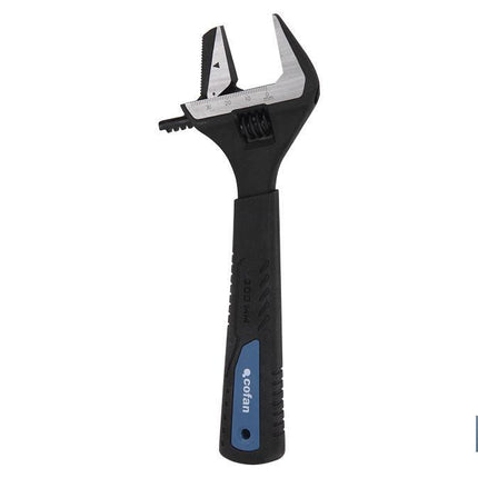 Llave ajustable reversible de gran apertura | Con moleta central. Mango fabricado en goma de gran confort | Medidas 8 (200 mm)