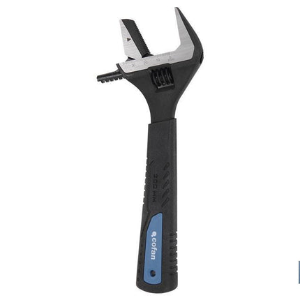 Llave ajustable reversible de gran apertura | Con moleta central. Mango fabricado en goma de gran confort | Medidas 8 (200 mm)