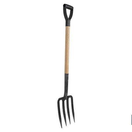 Horca para cavar de acero endurecido | 4 dientes | Ideal para jardinería y agricultura