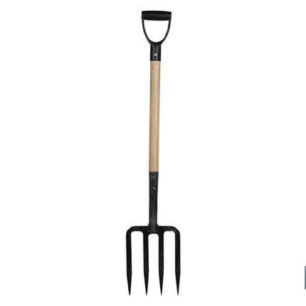 Horca para cavar de acero endurecido | 4 dientes | Ideal para jardinería y agricultura