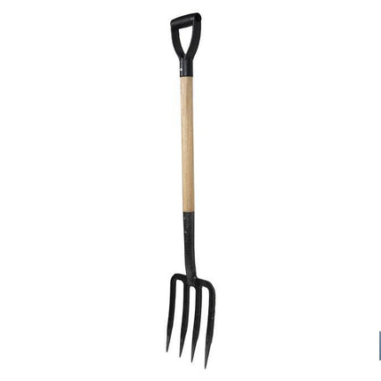Horca para cavar de acero endurecido | 4 dientes | Ideal para jardinería y agricultura