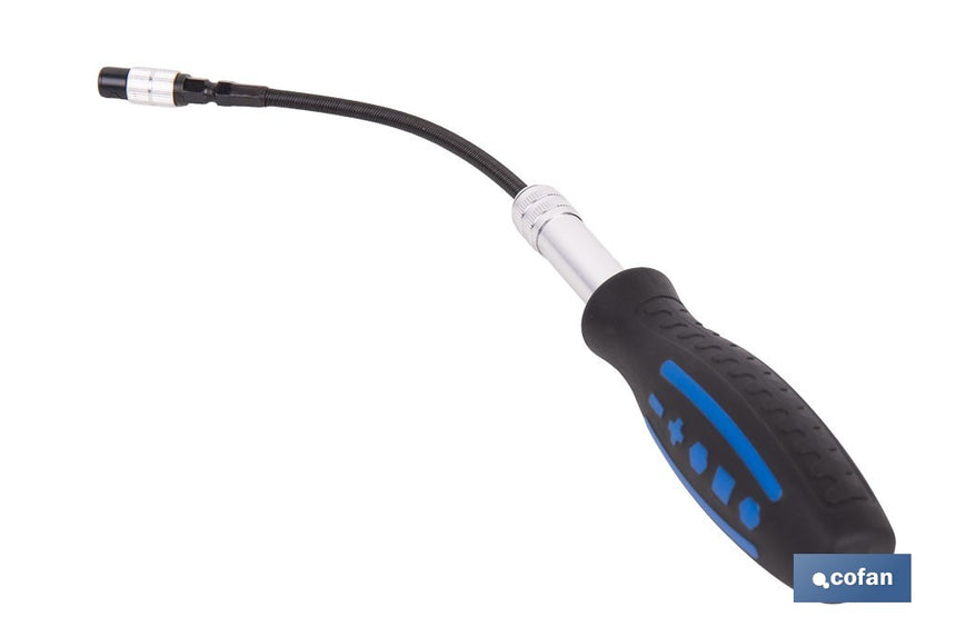 Destornillador porta puntas con varilla flexible y extraíble | Longitud de 235 a 350 mm