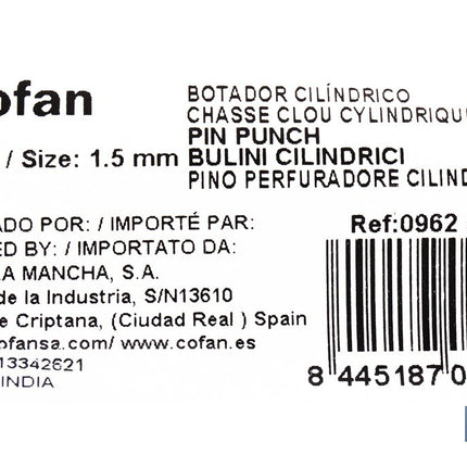 Botador cilíndrico para profesionales Cofan · Foto del fabricante