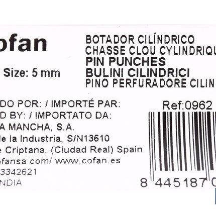 Botador cilíndrico para profesionales Cofan · Foto del fabricante