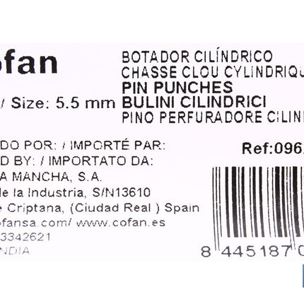 Botador cilíndrico para profesionales Cofan · Foto del fabricante