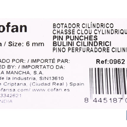 Botador cilíndrico para profesionales Cofan · Foto del fabricante