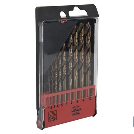 Estuche de 10 brocas HSS-Co | Adecuadas para acero inoxidable y metal duro | Varios diámetros