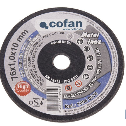 Discos Extrafinos para Acero INOX Cofan · Foto del fabricante