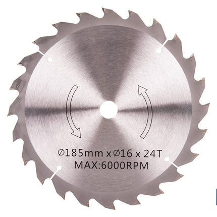 Hoja de sierra circular para madera Ø185 mm con 24 dientes | Compatible con sierras circulares | Corte limpio en madera, plástico y metal blando