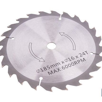 Hoja de sierra circular para madera Ø185 mm con 24 dientes | Compatible con sierras circulares | Corte limpio en madera, plástico y metal blando