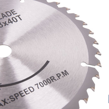 Disco de corte para madera Ø185 mm | Adecuada para sierra ingletadora | Cortes precisos en madera, plástico y metal blando