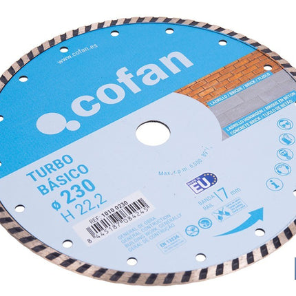 Discos de diamante "General de obra" turbo base Cofan · Foto del fabricante