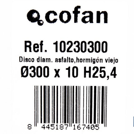 Disco Diamante Hormigón Viejo y Asfalto Cofan · Foto del fabricante