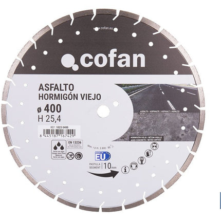 Disco Diamante Hormigón Viejo y Asfalto Cofan