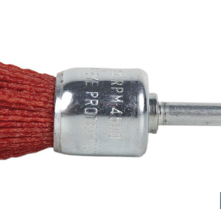 Cepillo de Brocha con Filamentos Abrasivos de Nylon | Diámetro de 6 mm x 25 mm | Para pulir, esmerilar, eliminar óxido, etc.