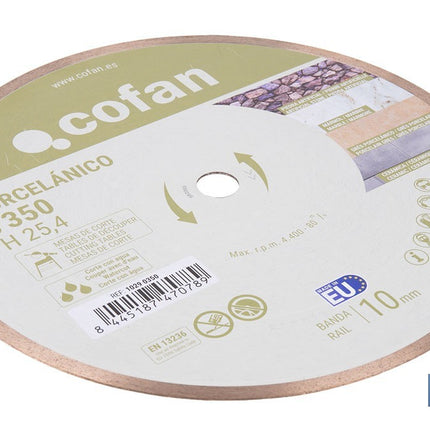 Disco porcelánico para máquinas de mesa Ø350 mm | Corte húmedo en cerámica, gres porcelánico y mármol