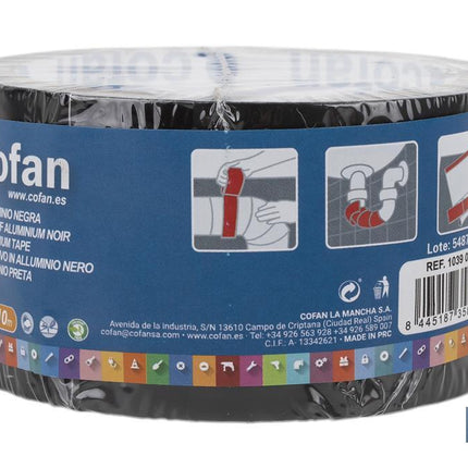 Cinta Adhesiva de Aluminio 30 Micras| Color Negro | Medida: 50 mm x 10 m