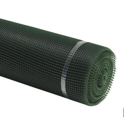 Malla de PVC | Hueco cuadrado de 10 mm | Color verde | Medida 1 x 25 m