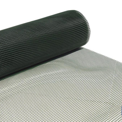 Malla de PVC | Hueco cuadrado de 10 mm | Color verde | Medida 1 x 25 m