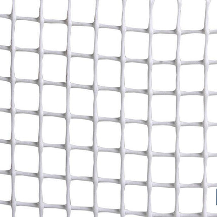 Malla de PVC | Hueco cuadrado de 10 mm | Color blanco | Medida 1 x 25 m