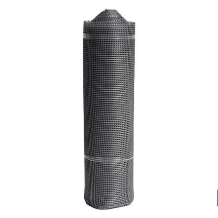 Malla de PVC | Hueco cuadrado de 10 mm | Color gris plata | Medida 1 x 25 m