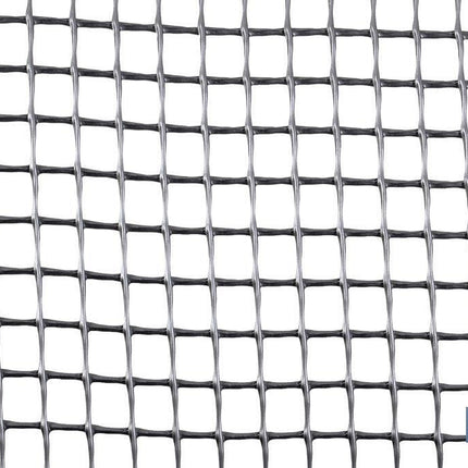 Malla de PVC | Hueco cuadrado de 10 mm | Color gris plata | Medida 1 x 25 m