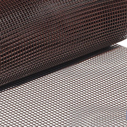 Malla de PVC| Hueco cuadrado de 10 mm | Color marrón |Medida 1 x 25 m