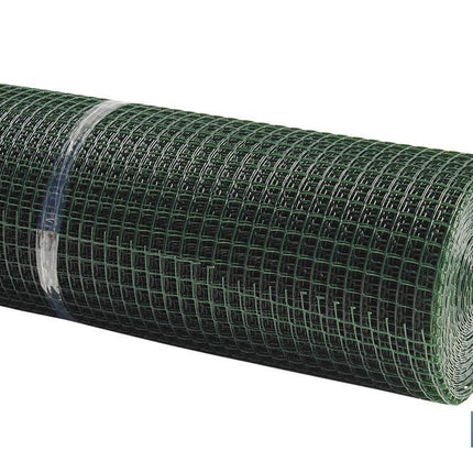 Malla de PVC | Hueco cuadrado de 20 mm | Color verde | Medida 1 x 25 m