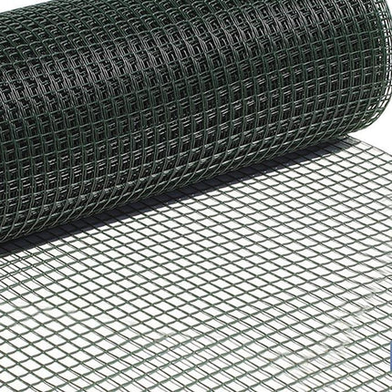 Malla de PVC | Hueco cuadrado de 20 mm | Color verde | Medida 1 x 25 m