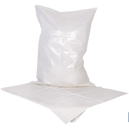Pack de 10 sacos de polietileno blanco impermeable | Galga 300 | Grosor: 75 micras | Medidas: 55 x 75 cm