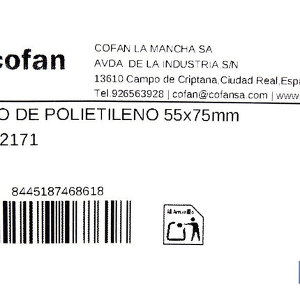 Pack de 10 sacos de polietileno blanco impermeable | Galga 300 | Grosor: 75 micras | Medidas: 55 x 75 cm