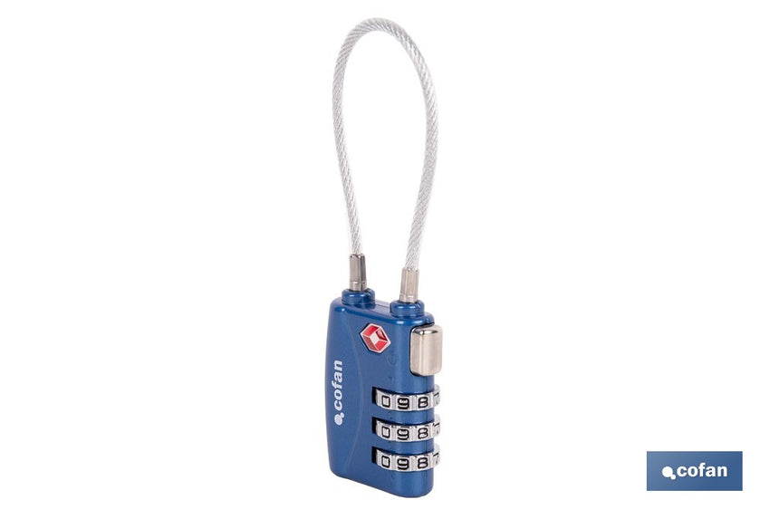 Candado Combinación Equipaje con Cable