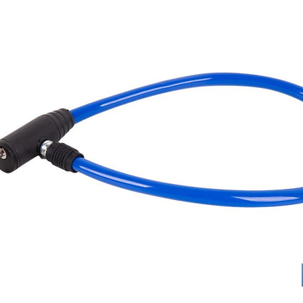 Candado antirrobo para bicicletas | Cable de acero de Ø5 mm | Longitud: 50 cm | Incluye 2 llaves | Revestimiento de PVC azul