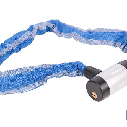 Candado de cadena de acero cementado | Cadena de Ø6 mm y longitud de 90 cm | Funda de nylon azul | Incluye 2 llaves de seguridad