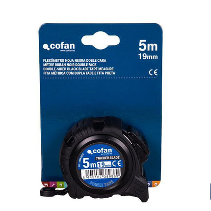 Flexómetro de hoja negra con impresión a doble cara Cofan · Imagen de la familia Cofan