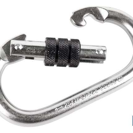 Mosquetón de seguridad | Con Roscado seguro | Resistencia 25kN | EN 362 | Clase B I Cat lll
