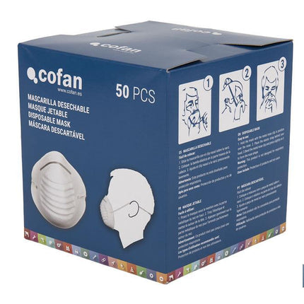 Mascarillas Higiénicas | Fabricadas en Polipropileno | Protegen contra el Polvo y Partículas no Tóxicas | No Reutilizable