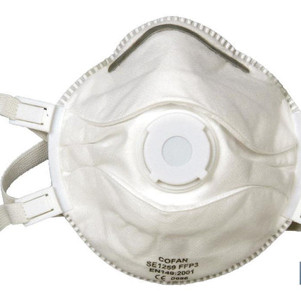 Mascarilla FFP3D | No Reutilizable | Con válvula de Exhalación | Eficiencia de Filtración superior al 94% | Pack de 5 Unidades