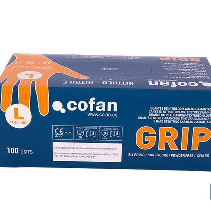 Caja de 100 guantes de nitrilo con textura diamantada Cofan · Imagen de la familia Cofan
