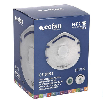 Mascarilla FFP2 NR | Con válvula Extra confort | Protección Auto filtrante | Pack de 10 Unidades