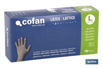 Caja de 100 guantes de látex sin polvo Cofan · Imagen de la familia Cofan