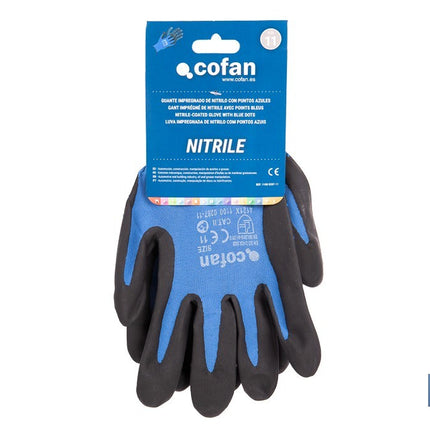 Guantes impregnados de nitrilo con puntos azules Cofan · Imagen de la familia Cofan