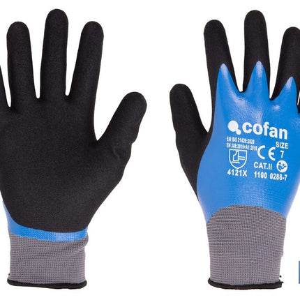 Guantes impregnados de nitrilo sandy de doble capa Cofan · Imagen de la familia Cofan