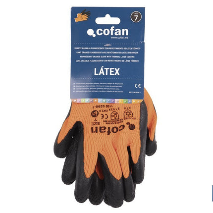 Guantes de protección naranja flúor con látex térmico Cofan · Imagen de la familia Cofan