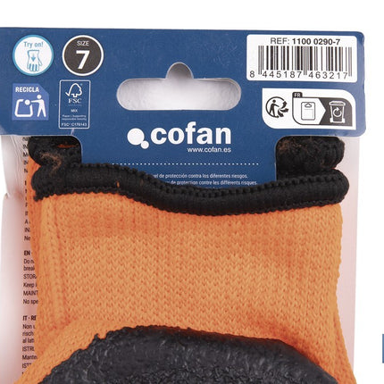 Guantes de protección naranja flúor con látex térmico Cofan · Imagen de la familia Cofan