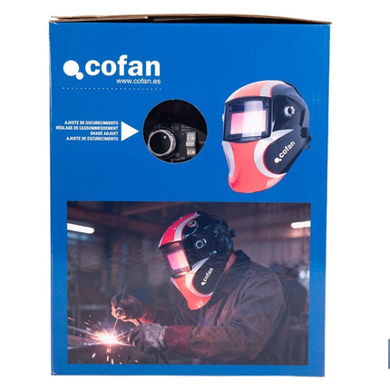 Casco de soldadura automático Red Surfing | Solar, oscurecimiento automático DIN 9-13 | 4 sensores y visor amplio DIN 9-13 | Adecuado para soldadura tipo ARC, MIG, MAG y TIG