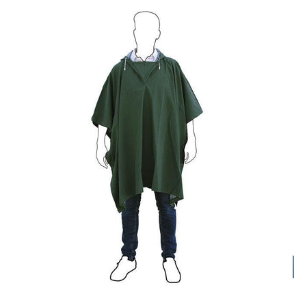Poncho de Agua | Color Verde | Fabricado en PVC/Poliéster | Talla Única | Poncho Antilluvia