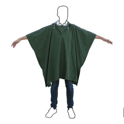 Poncho de Agua | Color Verde | Fabricado en PVC/Poliéster | Talla Única | Poncho Antilluvia